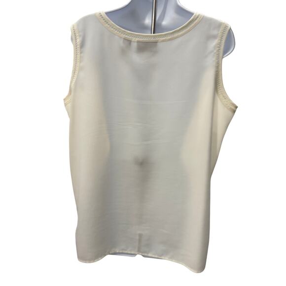 Karen Scott Women's White Tank Top Size XL Camisole cutout Sleeveless blouse - Picture 5 of 6